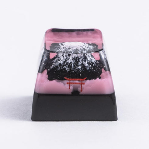 Artisan Keycap - Mount Fuji Sakura Custom Keycap, Handmade Resin Keycap for Cherry MX Switch Keyboards