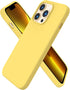 ORNARTO iPhone 13 Pro Case 6.1, Slim Liquid Silicone 3 Layers Full Covered Soft Gel Rubber Case Cover 6.1 inch - Lemon