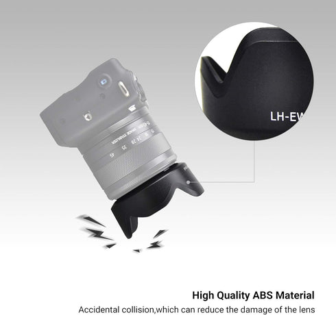 Reversible Lens Hood for Canon EF-M 15-45mm and RF-S 18-45mm Lens on EOS R100 R50 R10 R7 M50 M6 Mark II