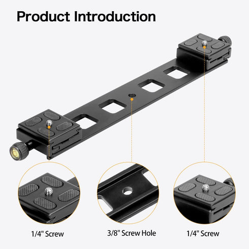 koolehaoda 300mm Lengthened Quick Release Plate Clamp Rail, Nodal Slide Bracket Mount Adapter, Compatible Arca Swiss