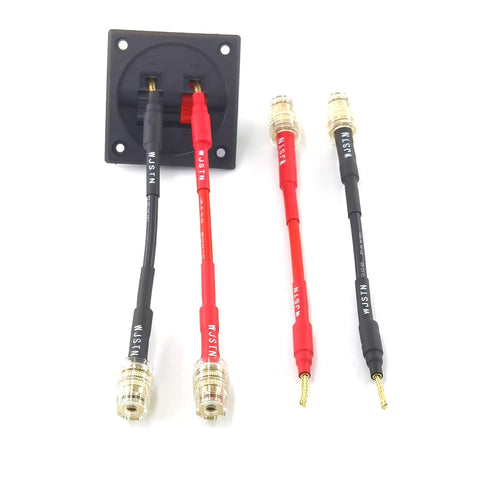 Flex Pin Banana Plugs to 4mm Female Banana Jack Speaker Audio Adapter for Amplifier Speaker Sound Systems (4 Pack)
