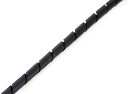 33FT PE 3/8 Inches (10 mm) Black Polyethylene Spiral Cable Wire Wrap - Cable Management Protector Sleeve