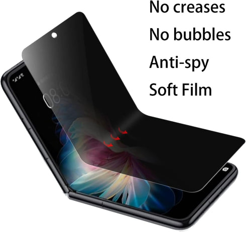 Anti-Spy Inner Screen Protector for Samsung Galaxy Z Flip 4 5G 2022, Privacy Outer Screen Protector Anti-Scratch Film