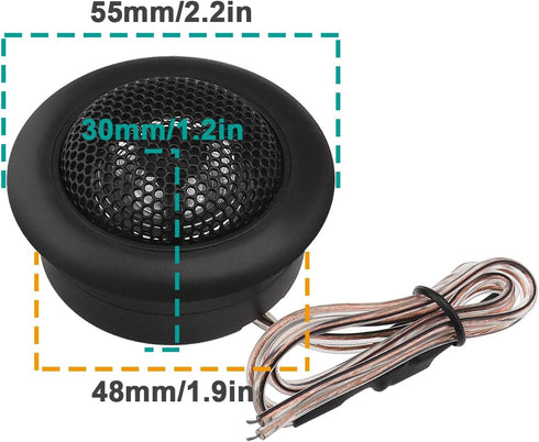 2 Pairs Car Round Dome Audio Speaker Tweeter Loudspeaker Horn Mini Tweeter Speaker Accessories