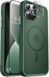MOCCA Slim Shockproof Case for iPhone 13 Pro Max 6.7", Midnight Green, with MagSafe, Glass Screen & Camera Lens