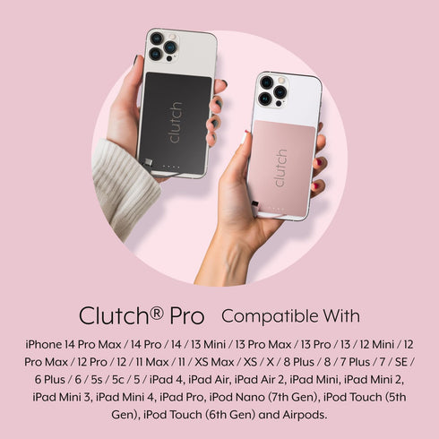 Clutch Pro Portable Charger for iPhone 14 or Older, Magnetic Battery, TSA Approved Travel Charger, Built-in Cable, Black