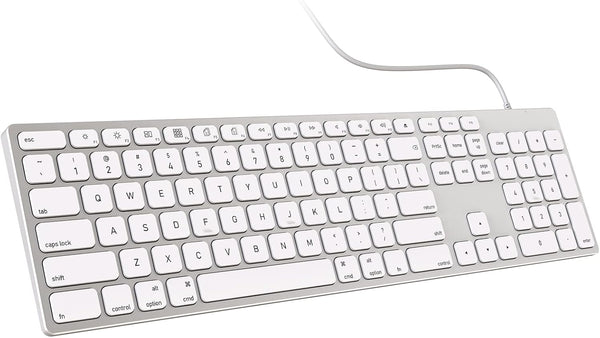 USB Wired Keyboard with Numeric Keypad - Ultra-Slim Aluminum Full Size Computer Keyboard for Mac Pro, MacBook Pro/Air,