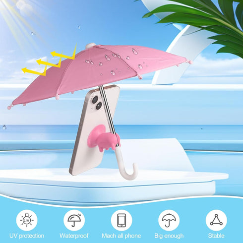 heqxwl Phone Umbrella for Sun - Universal Adjustable Cute Stand With Piggy Suction Cup, Outdoor Anti-reflective Glare