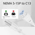 TNP Universal Power Cord (3 Feet) - IEC320 C5 to NEMA 5-15P 3-Prong Power Extension Cable for Laptop