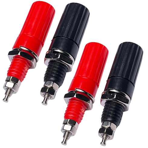 CESS Amplifier Terminal Connector Binding Post, Banana Plug Jack Socket Panel/Chassis Mount Connectors (4 Pack)