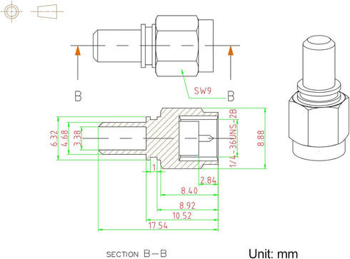 Eightwood 10pcs SMA Male Plug Crimp RF Connector for RG58 RG142 LMR195 Coaxial Cable