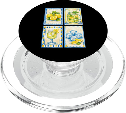 Lemon Juice Citrus Fruit Mediterranean Design Watercolor Lemonade Lemon Citrus Summer Aesthetic PopSockets PopGrip for MagSafe