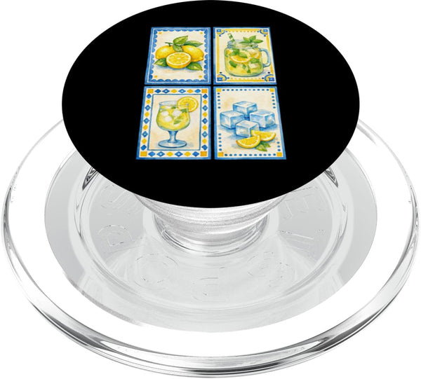 Lemon Juice Citrus Fruit Mediterranean Design Watercolor Lemonade Lemon Citrus Summer Aesthetic PopSockets PopGrip for MagSafe