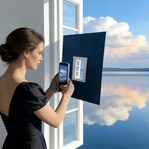 VVDAMAIA 7.9 5.9inFresh (Blue-C-1pc) Creatives Window View Photography Props - Portable Window Frame Photo Prop