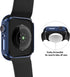 BHARVEST 2 Pack Hard PC Case for Apple Watch Series 9/8/7 45mm, with Tempered Glass Screen Protector, (Black+Blue)