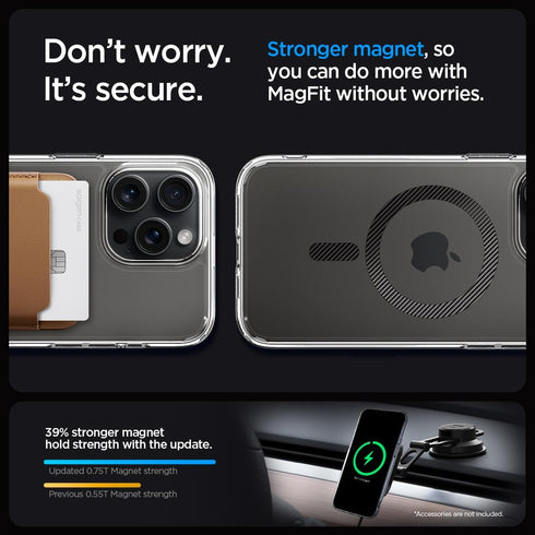Spigen iPhone 15 Pro Max Case - Magnetic Ultra Hybrid MagFit, Military-Grade Protection, Anti-Yellowing, Carbon Fiber,