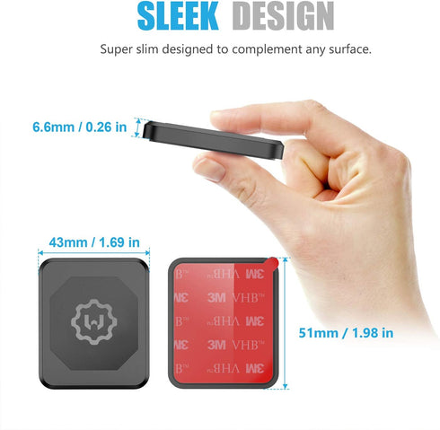 Rectangle Flat Stick On Dashboard Magnetic Car Mount Holder for Cell Phones & Mini Tablets with Swift-Snap Technology