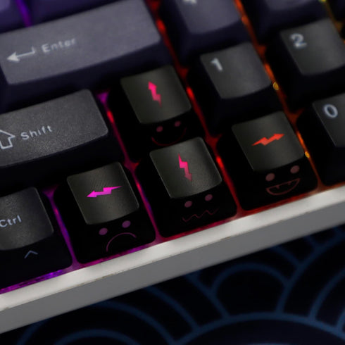 1.6mm Thickness WASD Arrow Replacement Keycaps, Lightning Baby Shine Through Keycaps OEM Profile for MX Mechanical