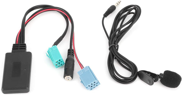 Bluetooth Audio Adapter, DC12V 6Pin AUX-in Adapter with Microphone, ABS Fit for Renault Clio/Espace/Megane