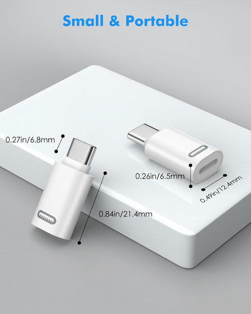 MoKo Lightning Female to USB C Male Adapter, 2 Pack USB-C to Lightning Adapter for iPhone 15/15 Pro/Air, Support Fast