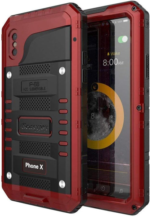 Beasyjoy for iPhone Xs Case, Heavy Duty Metal Case for iPhone X/10, Waterproof Shockproof Full Body Protection
