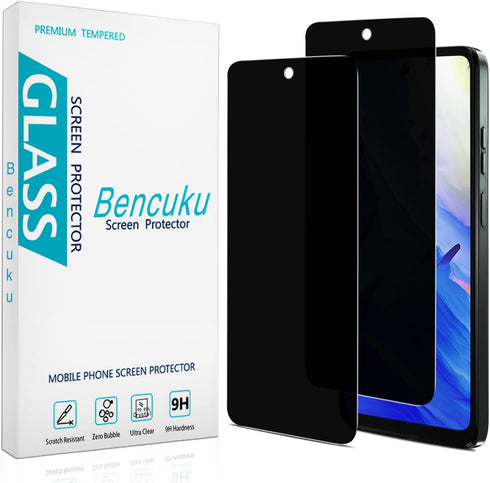 (2 Pack) Privacy Screen Protector for Motorola Moto G Play (2024), Anti Spy Tempered Glass, Bubble Free, Case Friendly