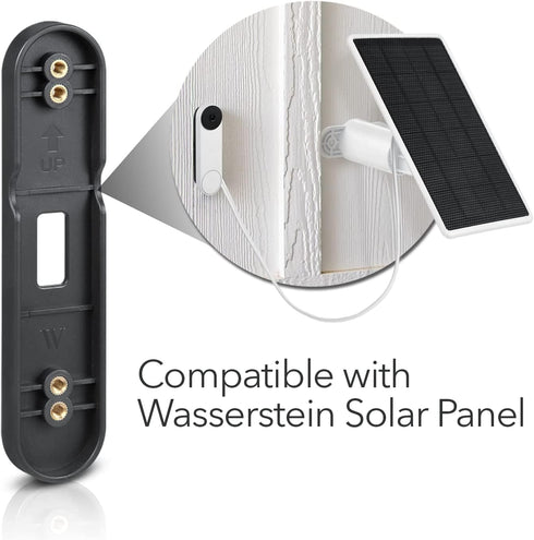 Wasserstein No-Drill Mount for Google Nest Doorbell (Battery), Avoid Drilling and Protect Walls