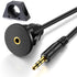 3.5mm Male to Female AUX Audio Jack Extension Cable, 1/8" Flush Mount for Car, Truck, Boat, Motorcycle (3 Feet)