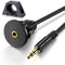 3.5mm Male to 3.5mm Female AUX Audio Jack Extension Cable, 6 Feet with Mounting Panel for Car, Boat, Motorcycle