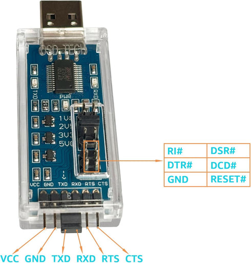 DSD TECH SH-U09C5 USB to TTL UART Converter Cable with FTDI Chip, Support 5V 3.3V 2.5V 1.8V TTL