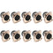 10-Pack Replacement Speakon Connector 4 Pole with 31 * 26mm Metal Panel Mount for NL2FC, NL4MP, NL4 Series
