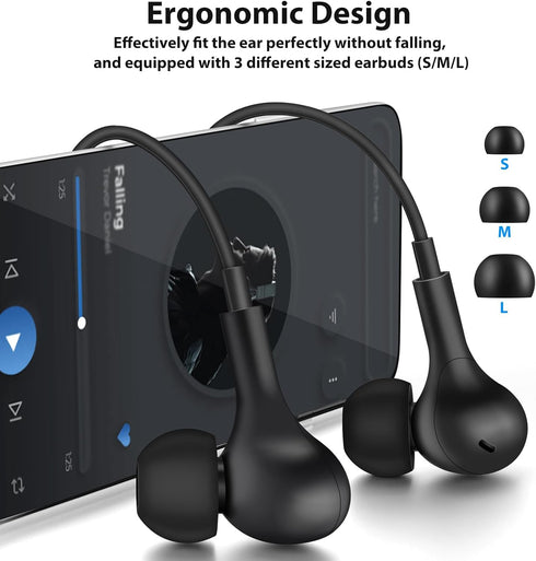 Wired Earbuds with Microphone, Noise Canceling 3.5mm Headphones for School Students, In-Ear Headset for iPhone,