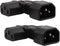 WYMECT 2-Pack Left Angle IEC C14 to C13 Power Adapter PDU Plug for