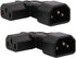 WYMECT 2-Pack Left Angle IEC C14 to C13 Power Adapter PDU Plug for