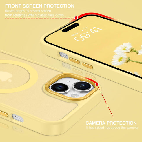 BENTOBEN iPhone 15 Plus Case, Translucent Matte Slim Shockproof Magnetic Phone Case, Protective Cover for 6.7 inch