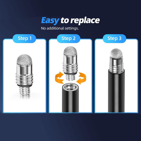 GUUGEI (20 Mesh Fiber Stylus Pen Replacement Tips Pcs) for Capacitive Touch Screen, High Sensitivity, Soft, No Scratch