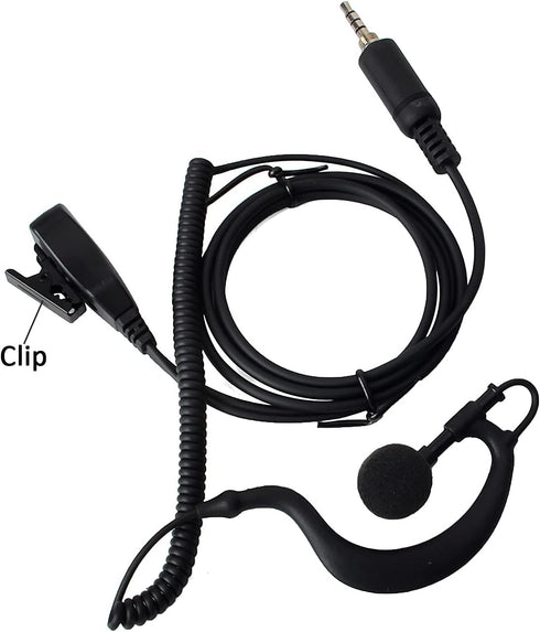 HYS G Shape Earpiece Headset with Built-in Mic PTT, Waterproof Jack for Yaesu Vertex Handheld Radio