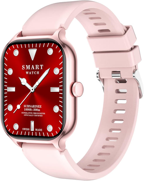 Smart Watch for Women Men, 2.01” Fitness Tracker with Heart Rate Sleep Monitor, IP67 Waterproof (Pink)