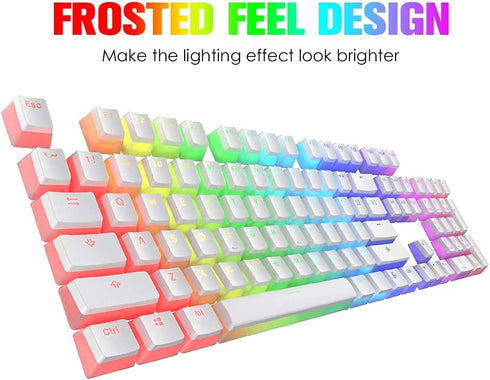 Pudding Keycaps Double Shot PBT Keycap Set, Translucent Layer for 104 87 61 Keys RGB Backlit Mechanical Keyboards