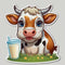 Acatalepsy Sticker Cute Dairy Cow Stickers for Water Bottle 2in, Waterproof Vinyl Kawaii Animal