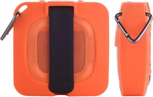 TXEsign Silicone Case for Bose SoundLink Micro Bluetooth Speaker, Soft Travel Carrying Case with Metal Hook (Orange)