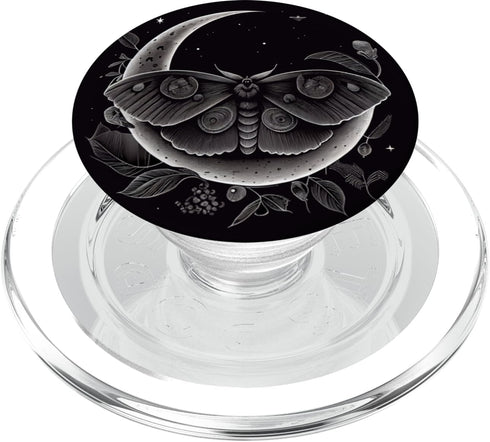 PopSockets PopGrip for MagSafe: Moth Moon Flowers Astrology Celestial