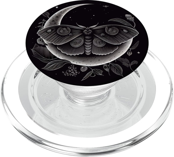 PopSockets PopGrip for MagSafe: Moth Moon Flowers Astrology Celestial