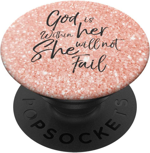 PopSockets PopGrip God is Within Her Christian Woman Gift Bible Verse Universe, Swappable Grip for Phones & Tablets