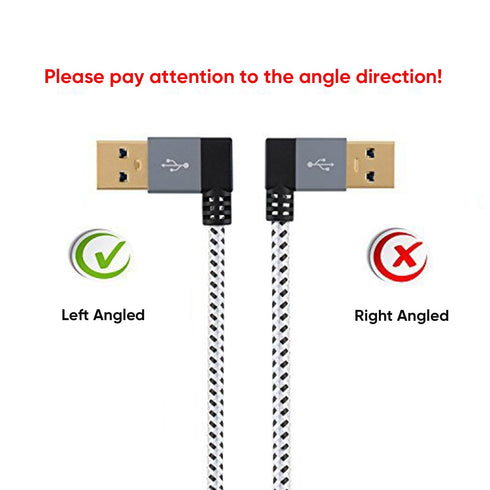 CableCreation Short USB 3.0 Extension Cable 1FT - Left Angle Male to Female Extender Cord, 90 Degree for VR