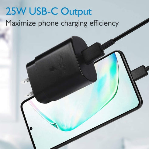 Type C Charger, 25W USB-C PD Fast Charging with 6ft Cable for Samsung Galaxy