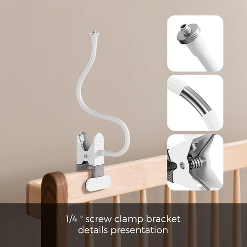 16.9in honecumi Baby Monitor Clip Mount Compatible with Nanit Pro Smart Baby Monitor & Flex Stand, Flexible Gooseneck