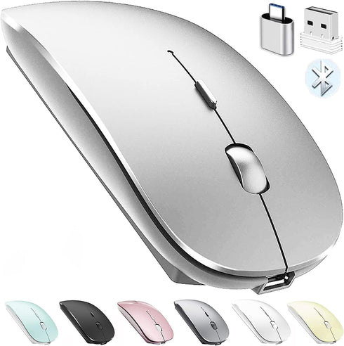 Rechargeable Bluetooth Mouse for Laptop, iPad Pro, MacBook, and Desktop Computers