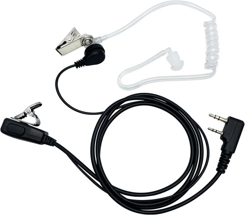 Walkie Talkie Earpiece with Mic PTT, 2 Pin Covert Acoustic Tube for Baofeng UV-5R, 2 Pack