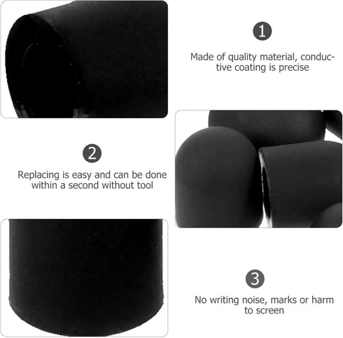 15Pcs Replacement Stylus Tips for No Touch Door Opener Tools - Capacitive Silicone Rubber Stylus Tips